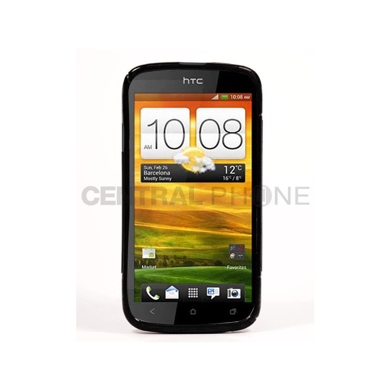 Coque Semi-Rigide en TPU - Design S-Case pour HTC One S - Noir