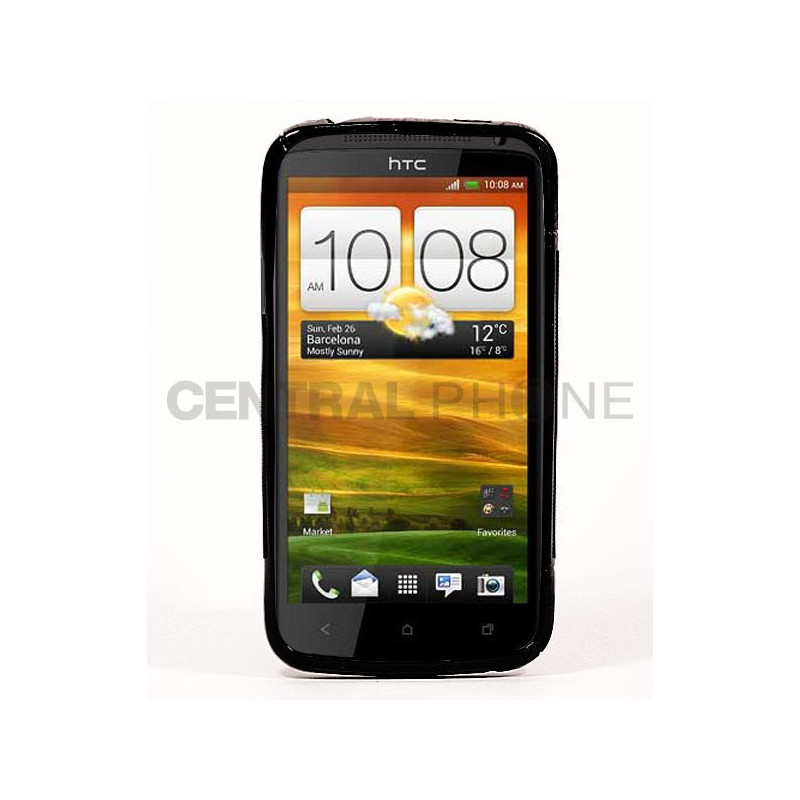 Coque Semi-Rigide en TPU - Design S-Case pour HTC One X - Noir