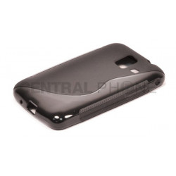 Coque Semi-Rigide en TPU - Design S-Case pour Samsung S7250 Wave M - Noir