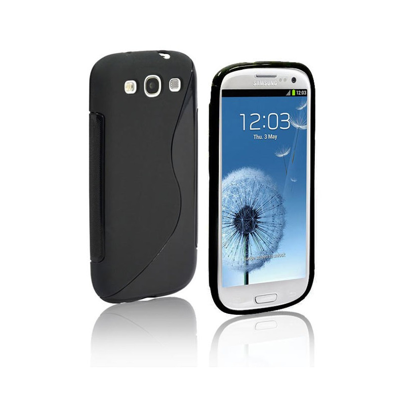 Coque Semi-Rigide en TPU - Design S-Case pour Samsung Galaxy S3 - Noir