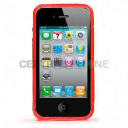 Coque Semi-Rigide en TPU - Design S-Case pour Apple iPhone 4/4S - Rouge