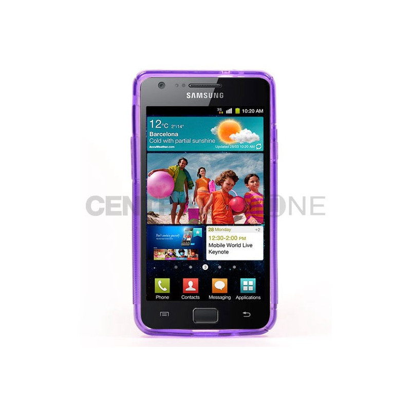 Coque Semi-Rigide en TPU - Design S-Case pour Samsung Galaxy S2 - Violet