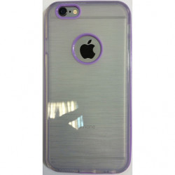 Coque Semi-Rigide pour Apple iPhone 6/6S - Transparent et Contour Violet