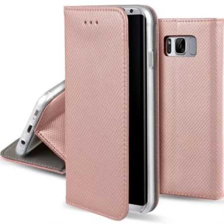 Housse Etui Folio Série Smart Magnet pour Samsung Galaxy J6 - Rose Or