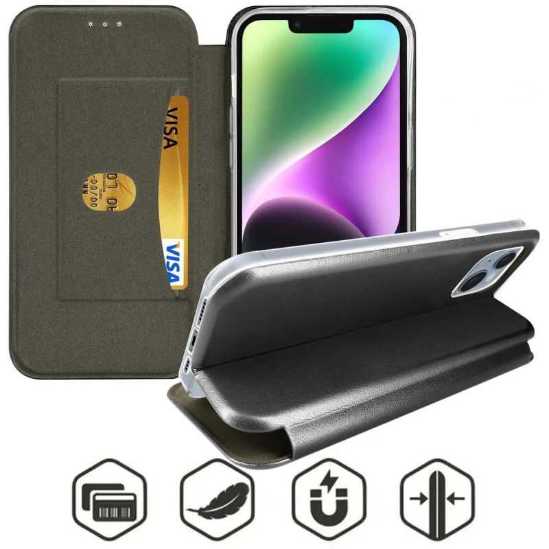 Housse Etui Folio Série Smart Diva Case pour Apple iPhone 12, iPhone 12 Pro - Noir