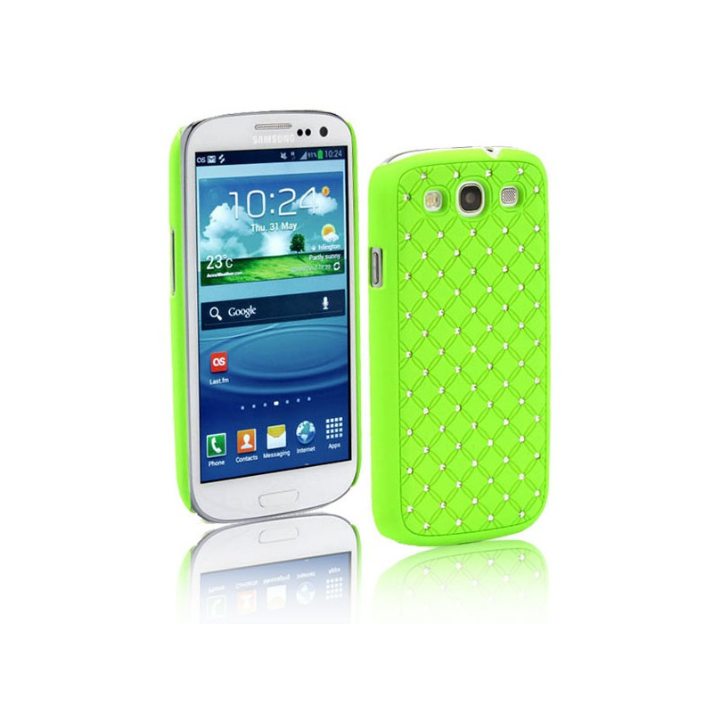 Coque Rigide mini Diamant pour Samsung Galaxy S3 - Vert Fluo