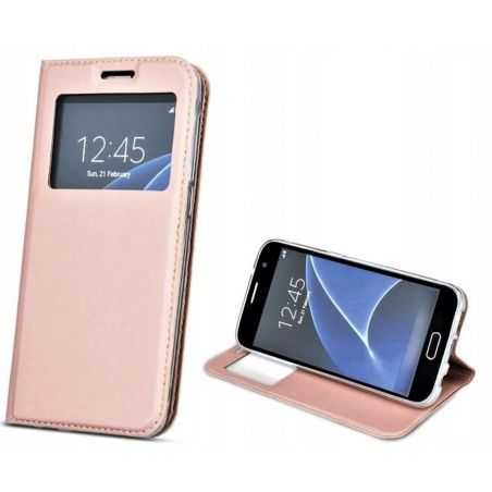 Housse Etui Folio Série Smart Look pour Samsung Galaxy J6 - Rose Or