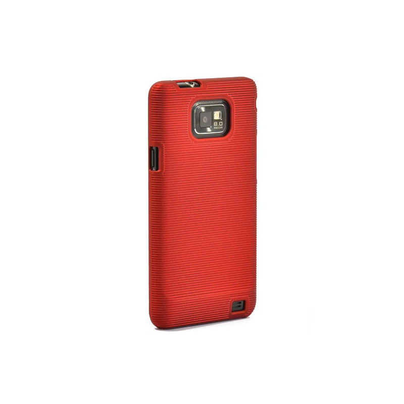 Coque Rigide Revêtement strié pour Samsung Galaxy S2 - Rouge