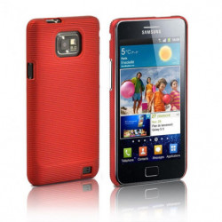 Coque Rigide Revêtement strié pour Samsung Galaxy S2 - Rouge