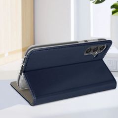 Housse Etui Folio Série Smart Magnetic pour Samsung Galaxy A35 5G - Bleu Marine