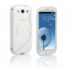 Coque Semi-Rigide en TPU - Design S-Case pour Samsung Galaxy S3 - Blanc et Transparent