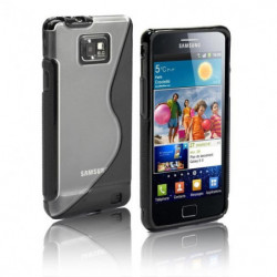 Coque Semi-Rigide en TPU - Design S-Case pour Samsung Galaxy S2 - Noir et Transparent