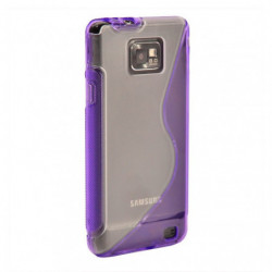 Coque Semi-Rigide en TPU - Design S-Case pour Samsung Galaxy S2 - Violet et Transparent