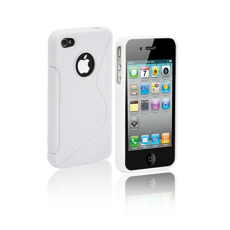 Coque Semi-Rigide en TPU - Design S-Case pour Apple iPhone 4/4S - Blanc
