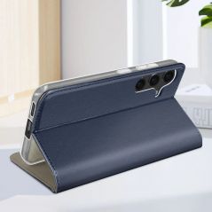 Housse Etui Folio Série Smart Magnetic pour Motorola Moto G13, Moto G23, Moto G53 - Bleu Marine