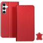 Housse Étui Folio Cuir véritable Clapet Porte-carte pour Samsung Galaxy A54 5G - Rouge