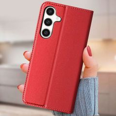 Housse Étui Folio Cuir véritable Clapet Porte-carte pour Samsung Galaxy A54 5G - Bourgogne