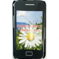 Coque Rigide Polyuréthane Effet Cuir pour Samsung S5830 Galaxy Ace (S5830) - Noir