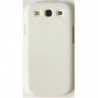 Coque Rigide Polyuréthane Effet Cuir pour Samsung Galaxy S3 - Blanc