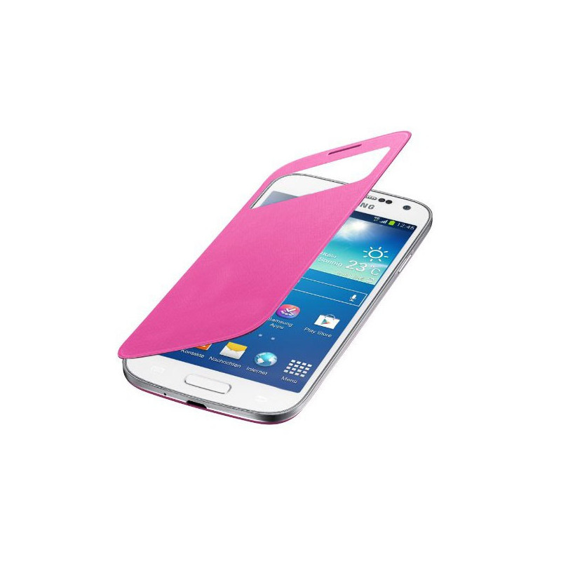 Etui S View Cover en Résine pour Samsung Galaxy S4 mini - Rose