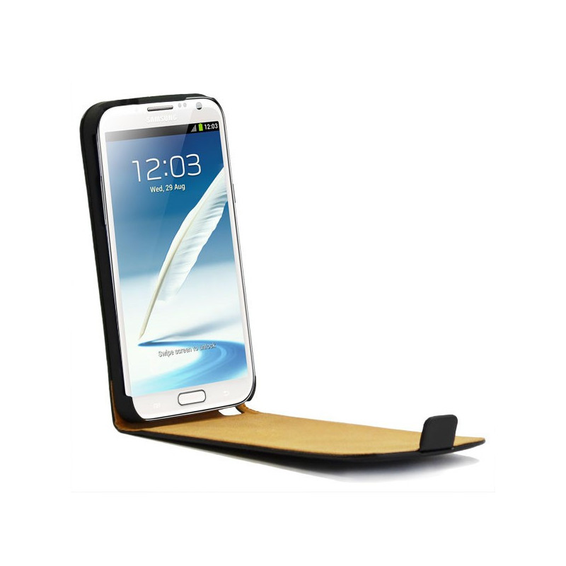 Housse Étui Ultra-Fin à Rabat avec fermeture magnétique pour Samsung Galaxy Note 2 - Noir