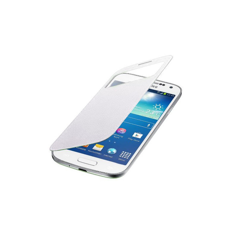 Etui S View Cover en Résine pour Samsung Galaxy S4 mini - Blanc