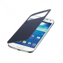 Etui S View Cover en Résine pour Samsung Galaxy S4 mini - Bleu Gris