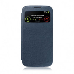 Etui S View Cover en Résine pour Samsung Galaxy S4 mini - Bleu Gris
