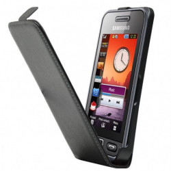 Housse Étui Premium Ultra-Fin à Rabat avec fermeture magnétique pour Samsung S5230 Player One - Noir
