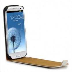 Housse Étui Ultra-Fin à Rabat avec fermeture magnétique pour Samsung Galaxy S3 - Blanc