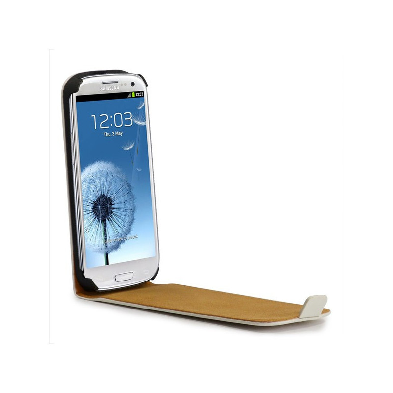 Housse Étui Ultra-Fin à Rabat avec fermeture magnétique pour Samsung Galaxy S3 - Blanc