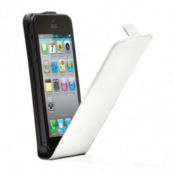 Housse Étui Premium Ultra-Fin à Rabat avec fermeture magnétique pour Apple iPhone 5/5S/SE - Blanc