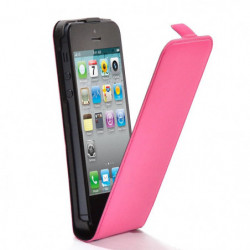 Housse Étui Premium Ultra-Fin à Rabat avec fermeture magnétique pour Apple iPhone 5/5S/SE - Rose
