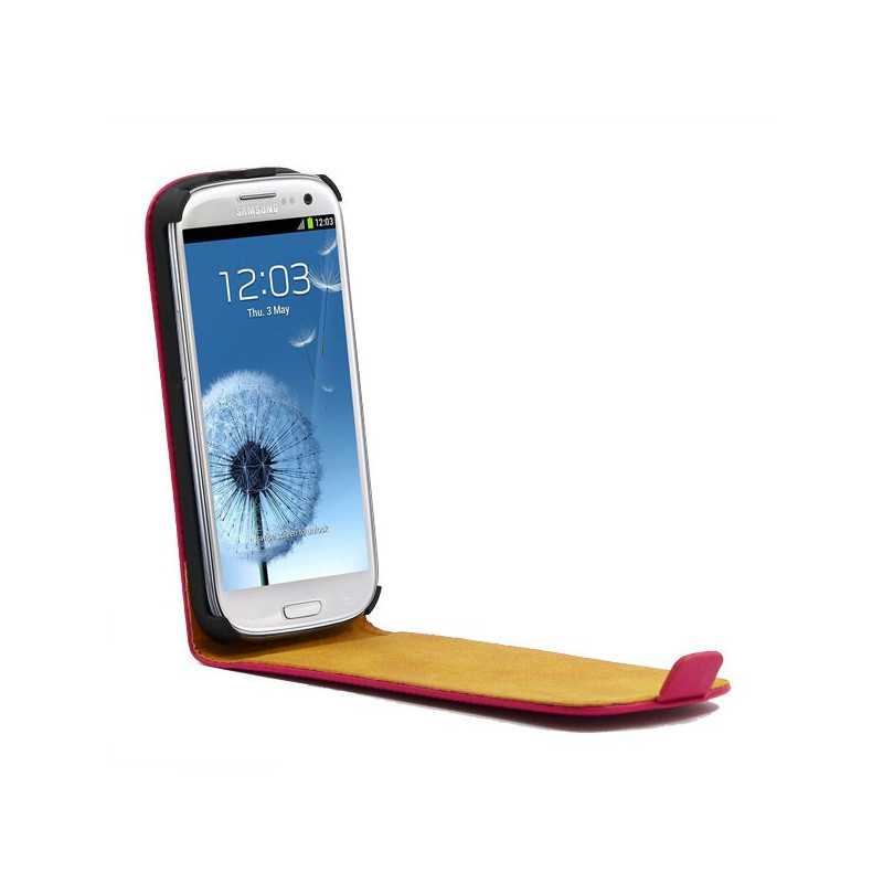 Housse Étui Ultra-Fin à Rabat avec fermeture magnétique pour Samsung Galaxy S3 - Rose