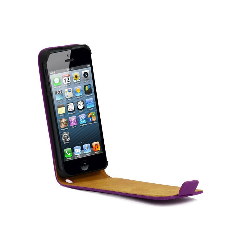 Housse Étui Ultra-Fin à Rabat avec fermeture magnétique pour Apple iPhone 5/5S/SE - Violet