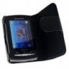 Housse Étui rigide à Rabat avec Languette aimantée - Ouverture Latérale pour Sony Ericsson Xperia X10 mini pro - Noir