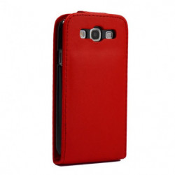 Housse Étui rigide à Rabat avec Languette aimantée pour Samsung Galaxy S3 - Rouge