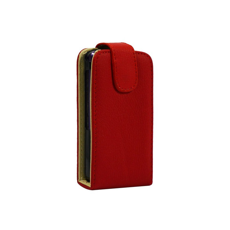 Housse Étui rigide à Rabat avec Languette aimantée pour LG KP500 - Rouge - Interieur Beige