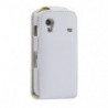 Housse Étui rigide à Rabat avec Languette aimantée pour Samsung Galaxy Ace (S5830) - Blanc