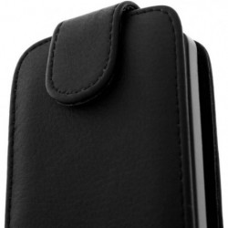 Housse Étui rigide à Rabat avec Languette aimantée pour Nokia 5530 XpressMusic - Noir - Interieur Marron