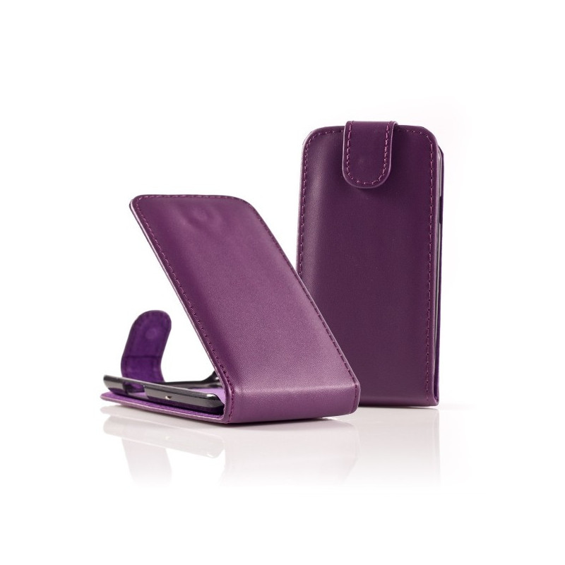 Housse Étui rigide à Rabat avec Languette aimantée pour Samsung Galaxy Mini (S5570)/S5570i Galaxy Pop Plus - Violet