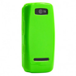 Coque Semi-Rigide JELLY CASE pour Nokia Asha 305/Asha 306 - Vert Fluo