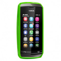Coque Semi-Rigide JELLY CASE pour Nokia Asha 305/Asha 306 - Vert Fluo