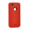 Coque Semi-rigide en Silicone Tressé pour Apple iPhone 4/4S - Rouge