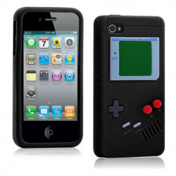 Coque Souple Motif Game boy en silicone pour Apple iPhone 4/4S - Noir