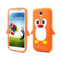 Coque Souple Motif Pingouin en silicone pour Samsung Galaxy S4 - Orange