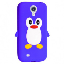 Coque Souple Motif Pingouin en silicone pour Samsung Galaxy S4 - Bleu Roi