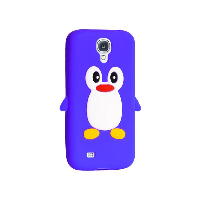 Coque Souple Motif Pingouin en silicone pour Samsung Galaxy S4 - Bleu Roi