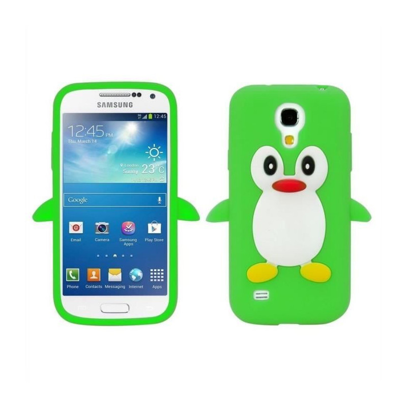 Coque Souple Motif Pingouin en silicone pour Samsung Galaxy S4 - Vert