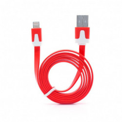 Câble data USB de Charge et de Synchronisation vers Lightning plat bi-color  - Rouge